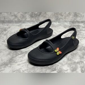 Crocs Girls Black Mary Jane Sling Back Shoes Size 11C